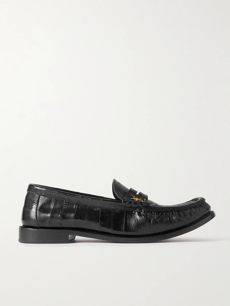  Saint Laurent Saint Laurent - Le Loafer Leather Loafers - Black 