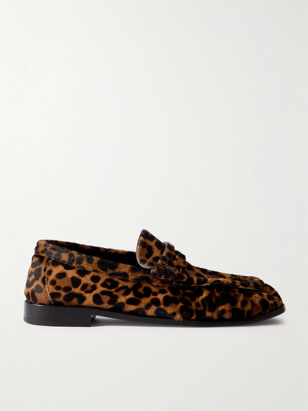  Saint Laurent Saint Laurent - Le Loafer Leopard-print Calf Hair Loafers - Leopard Print 