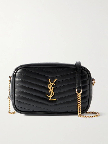  Saint Laurent Saint Laurent - Loulou Mini Matelassé Leather Shoulder Bag - Black 
