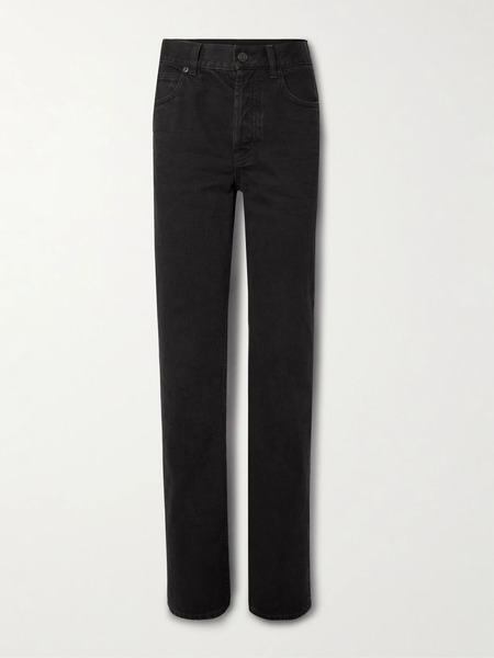  Saint Laurent Saint Laurent - Nico Mid-rise Straight-leg Jeans - Black 
