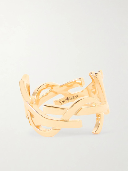  Saint Laurent Saint Laurent - Scarf Gold-tone Ring - 10 