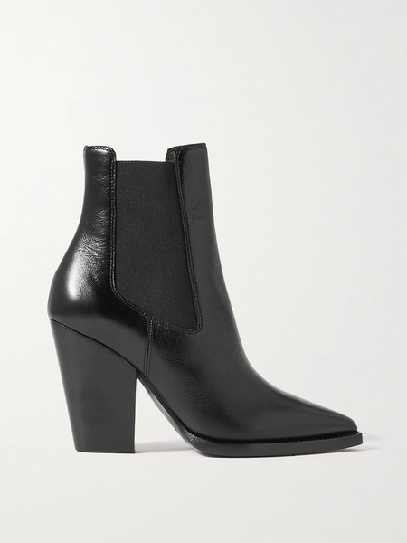  Saint Laurent Saint Laurent - Theo Leather Ankle Boots - Black 