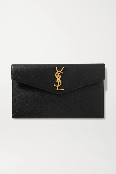  Saint Laurent Saint Laurent - Uptown Textured-leather Pouch - Black 
