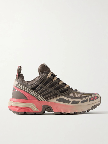  Salomon Salomon - Acs Pro Rubber-trimmed Mesh And Faux Leather Sneakers - Gray 