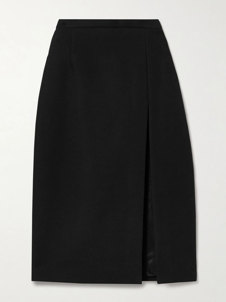  Salon 1884 Salon 1884 - Ezra Wool And Silk-blend Twill Skirt - Black 