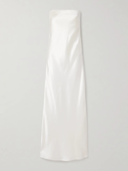  Salon 1884 Salon 1884 - + Net Sustain Linea Strapless Silk Gown - Cream 