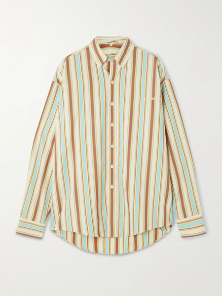  Sanderlak Sanderlak - Embroidered Striped Poplin Shirt - Multi 