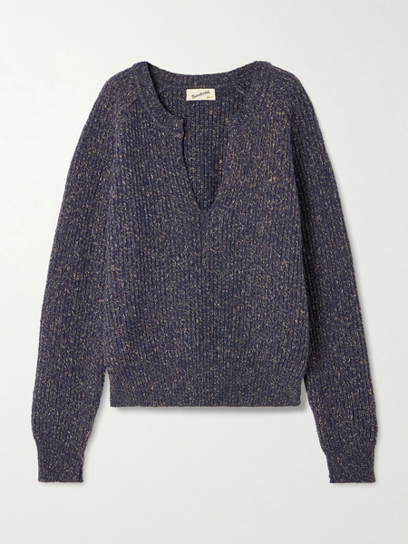  Sanderlak Sanderlak - Ribbed Wool-blend Sweater - Navy 