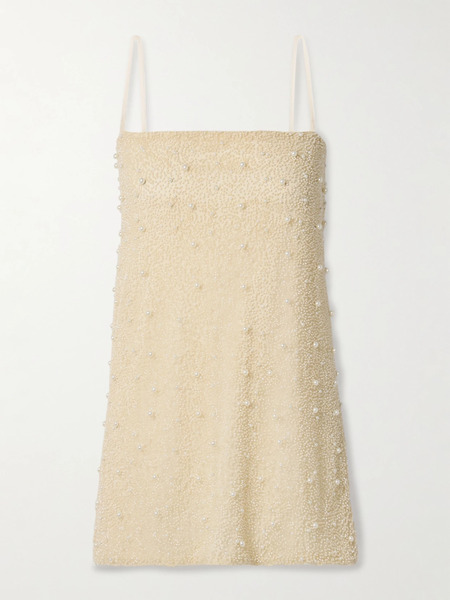  Sara Cristina Sara Cristina - Mare Embellished Stretch-jersey Mini Dress - White 