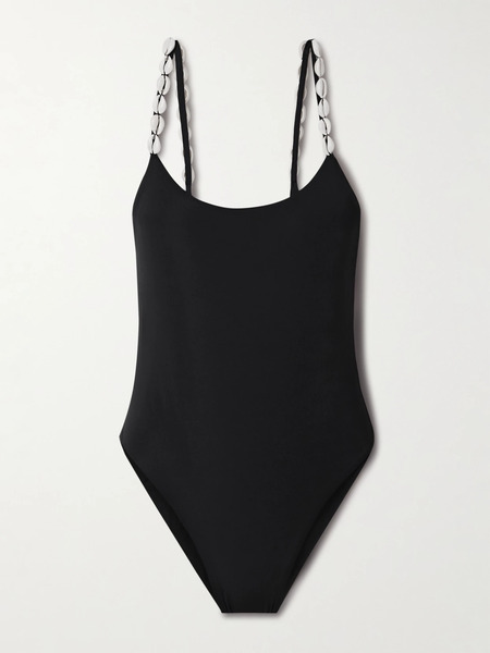  Sara Cristina Sara Cristina - Ocean Embellished Stretch-econyl® Swimsuit - Black 
