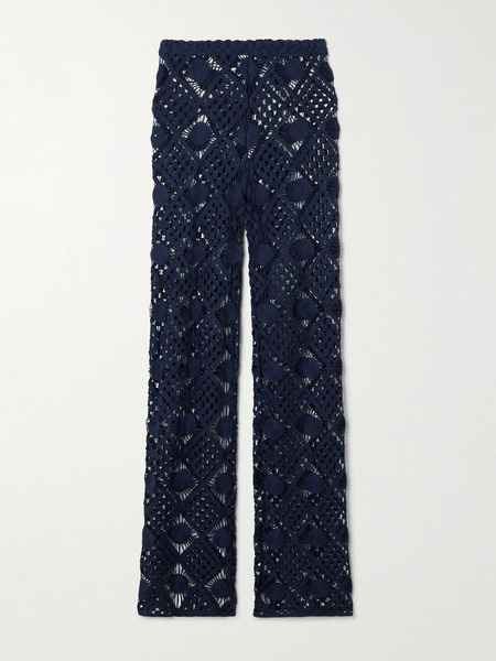  Sara Cristina Sara Cristina - Playa Crocheted Cotton Pants - Navy 