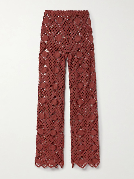  Sara Cristina Sara Cristina - Playa Crocheted Cotton Pants - Red 