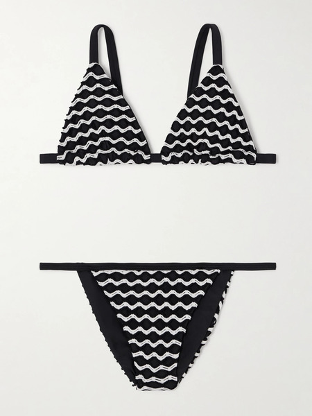  Sara Cristina Sara Cristina - Sun Two-tone Crocheted Bikini - Black 