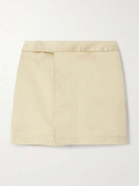  Sasuphi Sasuphi - Andrea Silk And Cotton-blend Twill Mini Wrap Skirt - Yellow 
