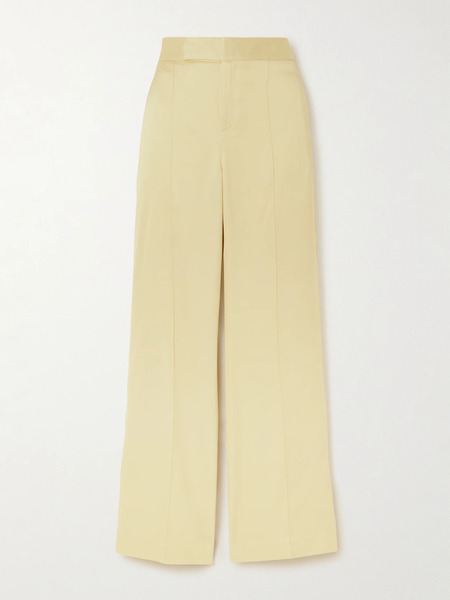  Sasuphi Sasuphi - Andrea Silk-blend Satin Straight-leg Pants - Yellow 