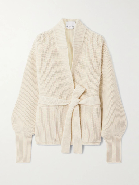  Sasuphi Sasuphi - Belted Ribbed Cashmere Cardigan - Ivory 