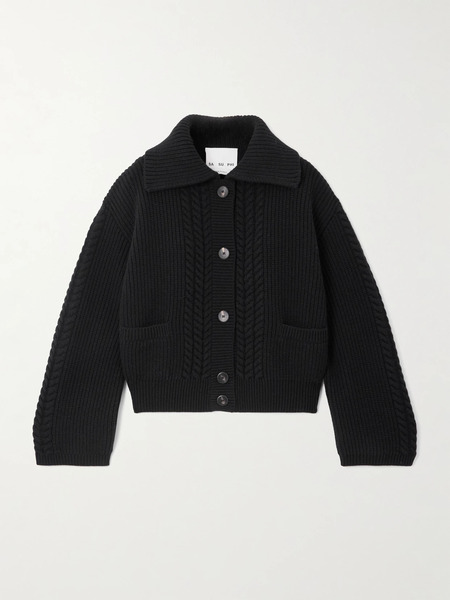  Sasuphi Sasuphi - Cable-knit Wool And Cashmere-blend Cardigan - Black 