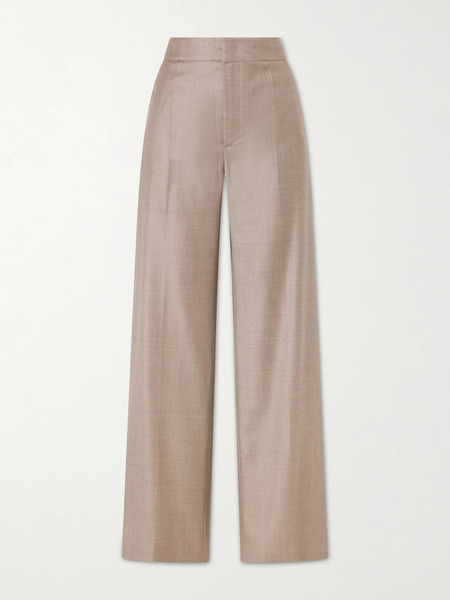  Sasuphi Sasuphi - Pleated Wool Wide-leg Pants - Taupe 