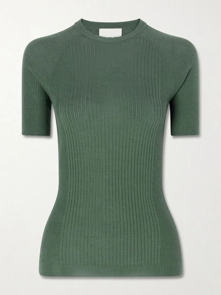 Sasuphi Sasuphi - Ribbed Cashmere And Silk-blend T-shirt - Green 