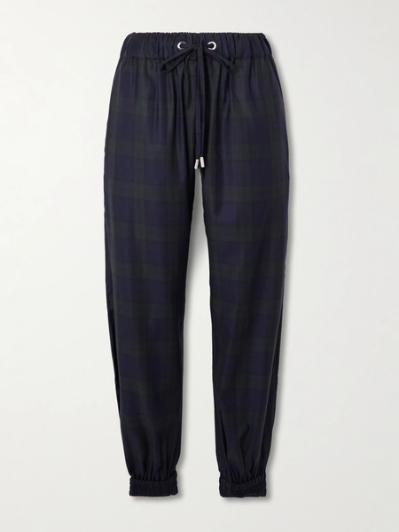  Sasuphi Sasuphi - Vale Checked Wool Sweatpants - Navy 
