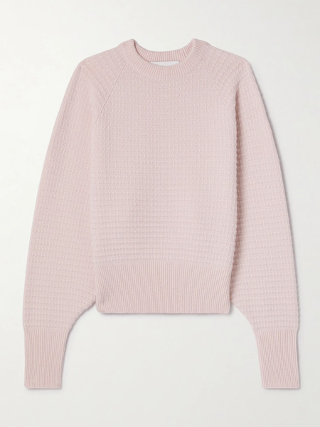  Sasuphi Sasuphi - Waffle-knit Merino Wool And Cashmere-blend Sweater - Pastel Pink 