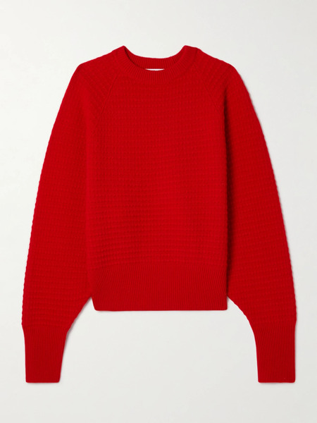  Sasuphi Sasuphi - Waffle-knit Merino Wool And Cashmere-blend Sweater - Red 