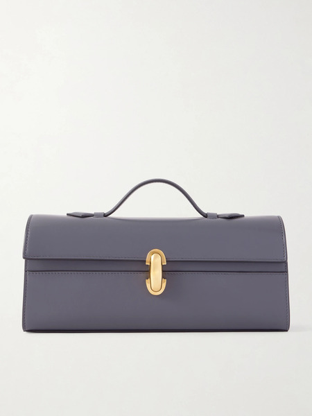  Savette Savette - Slim Symmetry Leather Tote - Storm Blue 