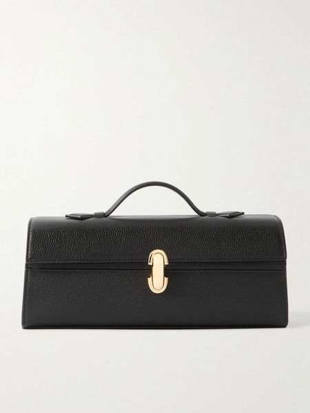  Savette Savette - Slim Symmetry Pochette Textured-leather Tote - Black 