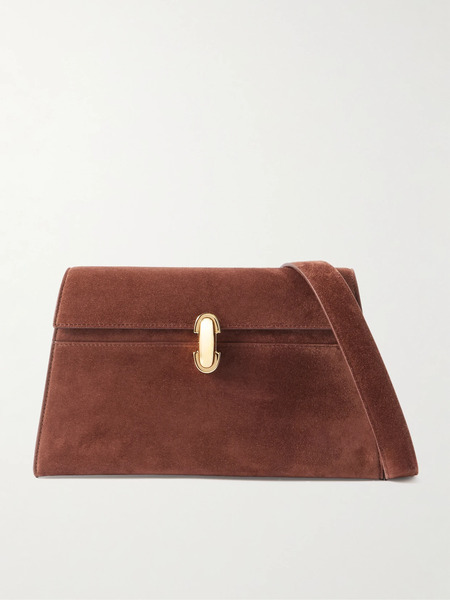  Savette Savette - Symmetry Suede Shoulder Bag - Chocolate 