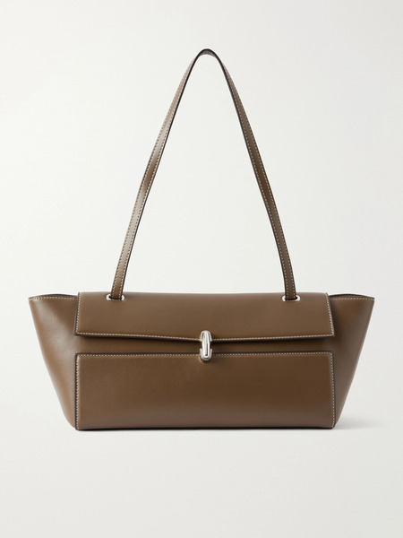  Savette Savette - Symmetry Trapeze Leather Shoulder Bag - Army Green 