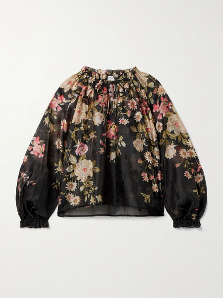  Sea Sea - Jolie Ruffled Floral-print Organza Blouse - Multi 