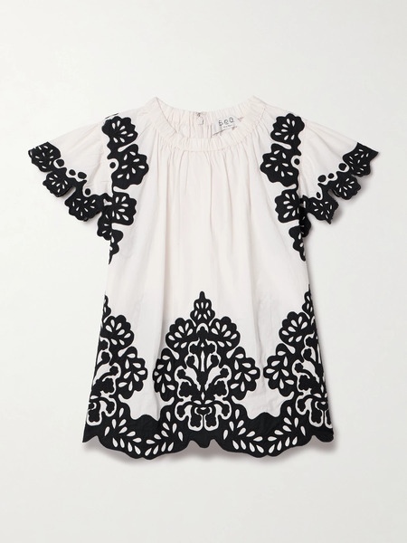  Sea Sea - Laila Appliquéd Cotton Top - Multi 