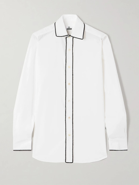  Sébline Sébline - Embroidered Cotton-poplin Shirt - White 