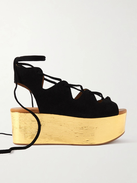  See By Chloé See By Chloé - Liana Suede Platform Sandals - Black 