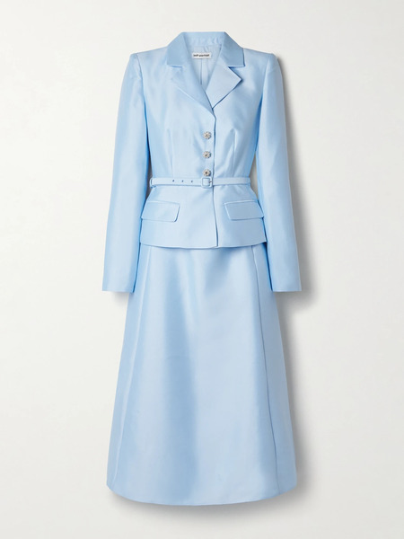  Self-portrait Self-portrait - Layered Embellished Taffeta Midi Dress - Blue 