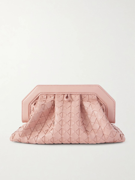  Serapian Serapian - Secret Mini Embellished Woven Leather Clutch - Baby Pink 