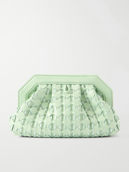  Serapian Serapian - Secret Mini Embellished Woven Leather Clutch - Mint 