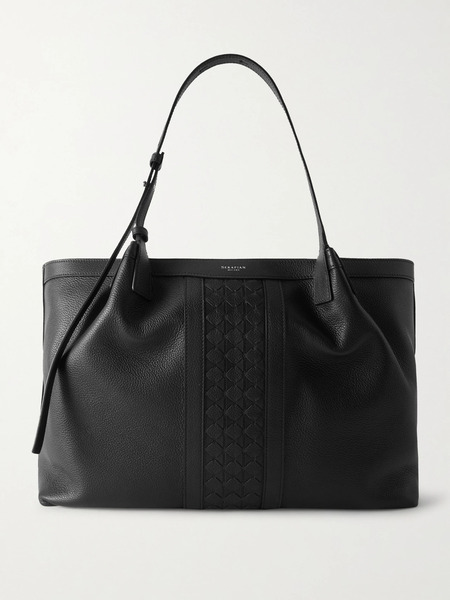  Serapian Serapian - Secret Textured-leather Tote - Black 