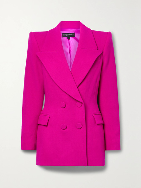  Sergio Hudson Sergio Hudson - Double-breasted Wool Blazer - Fuchsia 