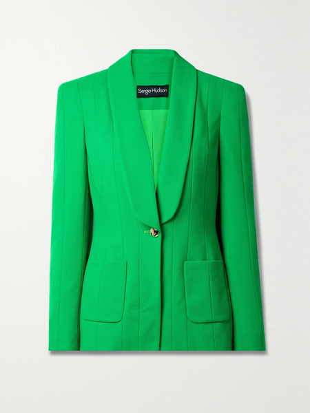  Sergio Hudson Sergio Hudson - Stretch-wool Crepe Blazer - Green 