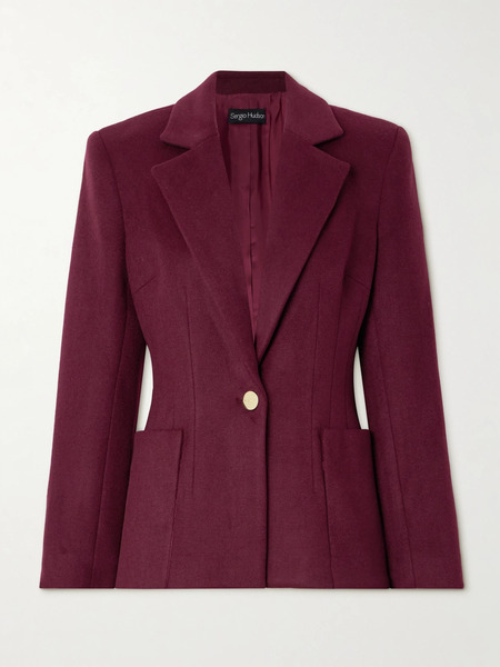  Sergio Hudson Sergio Hudson - Wool And Cashmere-blend Blazer - Burgundy 