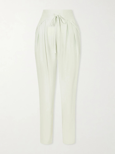  Sharon Wauchob Sharon Wauchob - The Vardar Silk-blend Straight-leg Pants - Green 