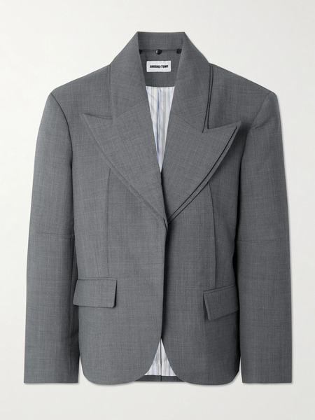  Shushu/tong Shushu/tong - Layered Flannel Blazer - Gray 
