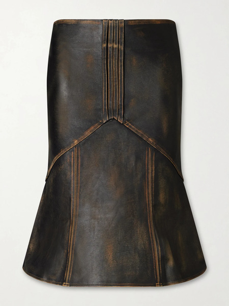  Shushu/tong Shushu/tong - Leather Midi Skirt - Brown 