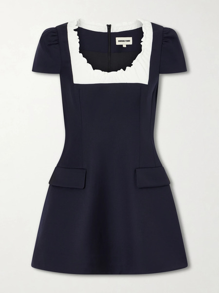  Shushu/tong Shushu/tong - Scalloped Wool Mini Dress - Navy 