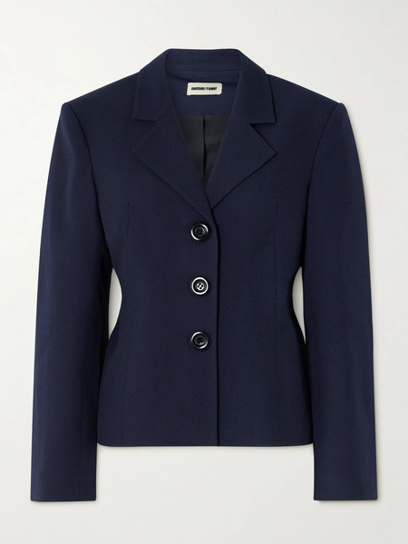  Shushu/tong Shushu/tong - Wool And Silk-blend Twill Blazer - Navy 