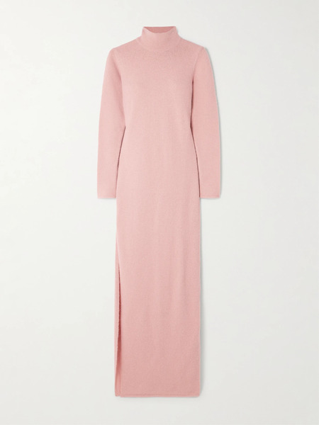  Siedrés Siedrés - Embroidered Stretch-knit Turtleneck Maxi Dress - Pink 