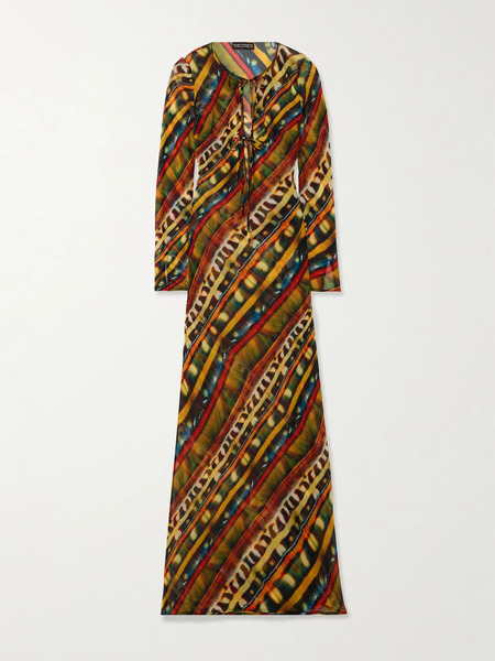  Siedrés Siedrés - Magy Tie-detailed Printed Georgette Maxi Dress - Multi 