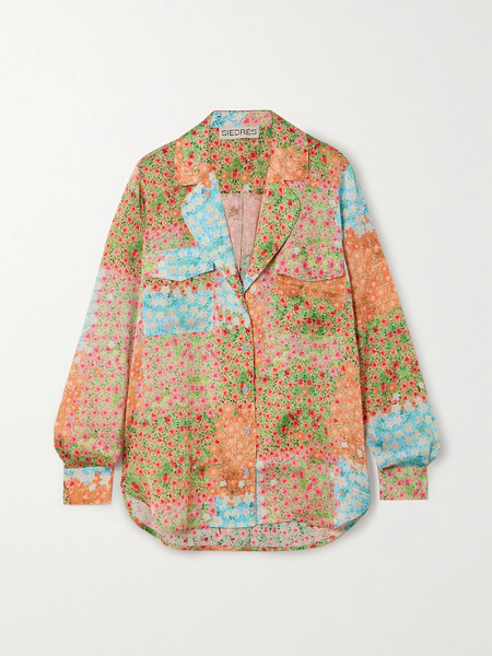  Siedrés Siedrés - Micla Floral-print Crepon Shirt - Orange 