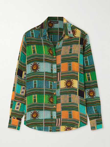  Siedrés Siedrés - Printed Cotton-blend Shirt - Green 